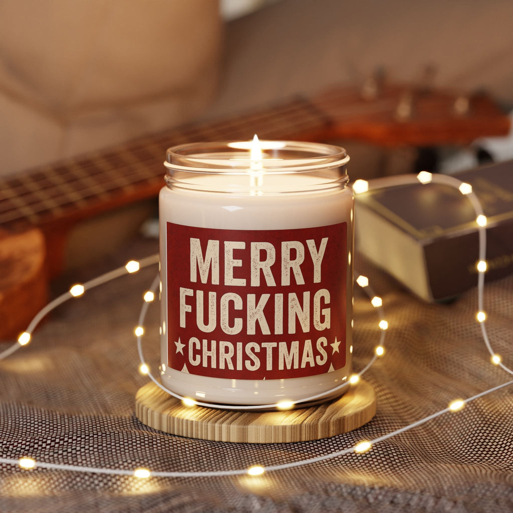 Festive Scented Candle - Merry F***ing Christmas, Funny Gift for Holidays, Home Decor, Aromatherapy, Self - Care, Unique Christmas Present - The Revival Rack