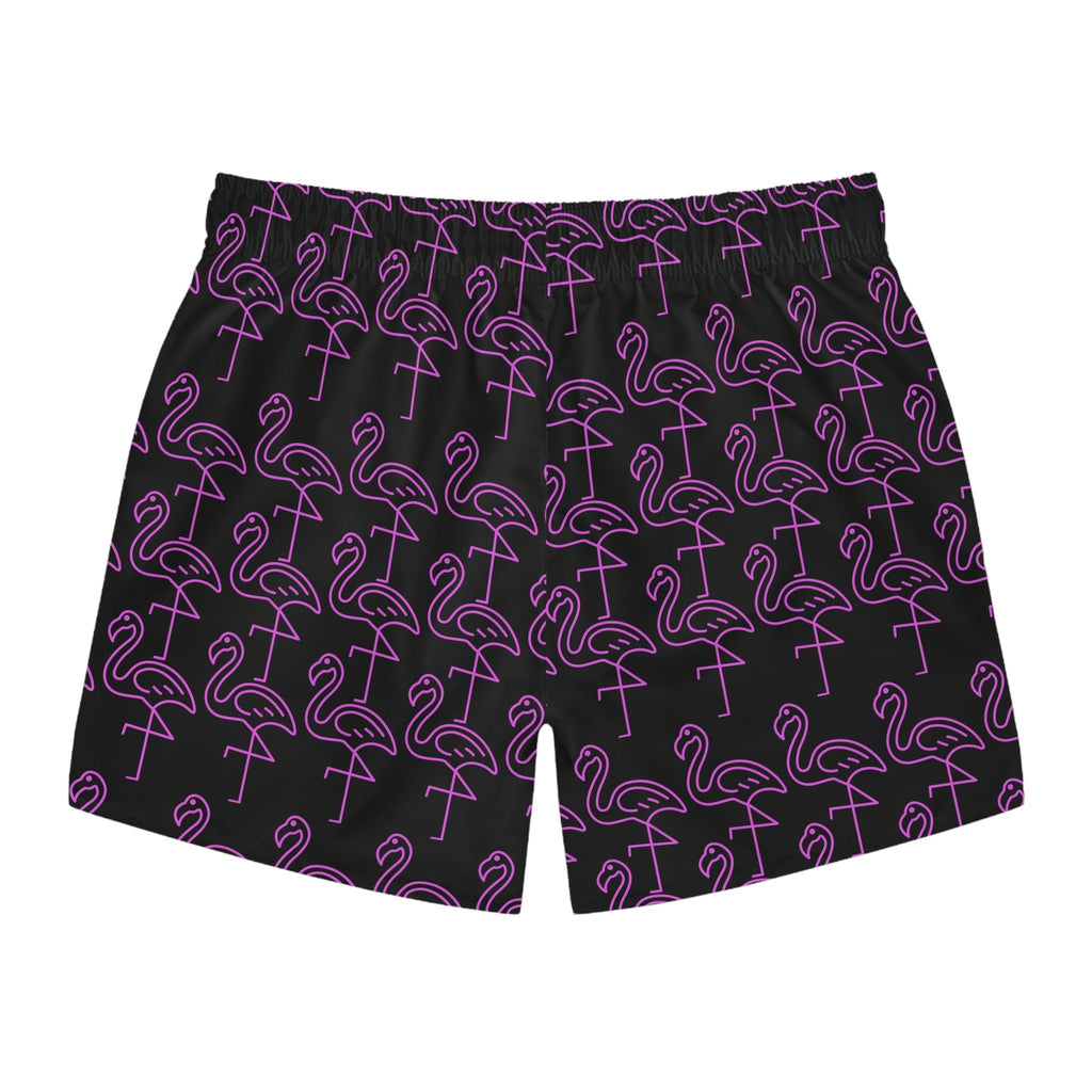 Flamingo Print Swim Trunks, Fun Beach Shorts, Summer Swimwear, Vacation Essentials, Pool Party Gear, Resort Wear - The Revival Rack