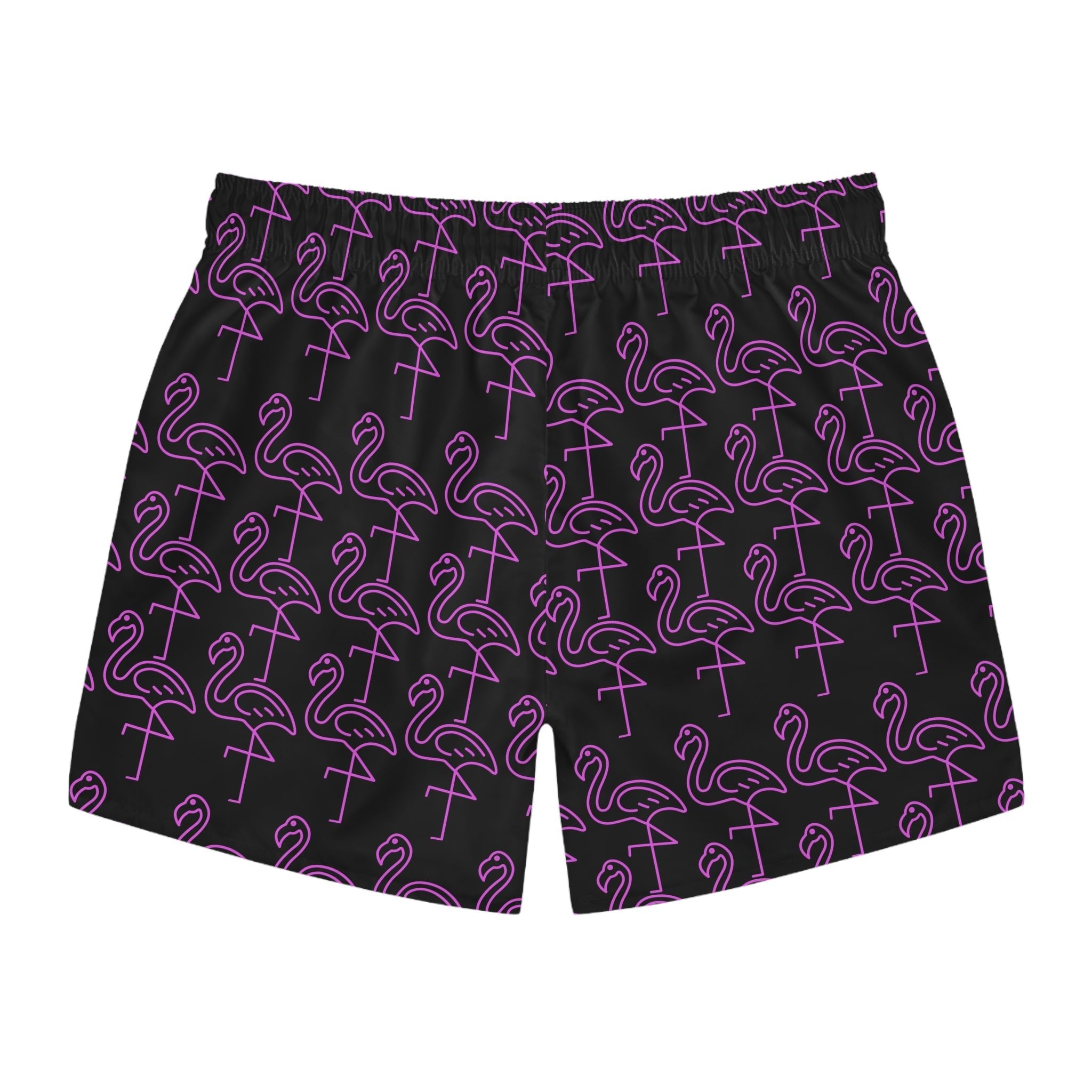Flamingo Print Swim Trunks, Fun Beach Shorts, Summer Swimwear, Vacation Essentials, Pool Party Gear, Resort Wear - The Revival Rack