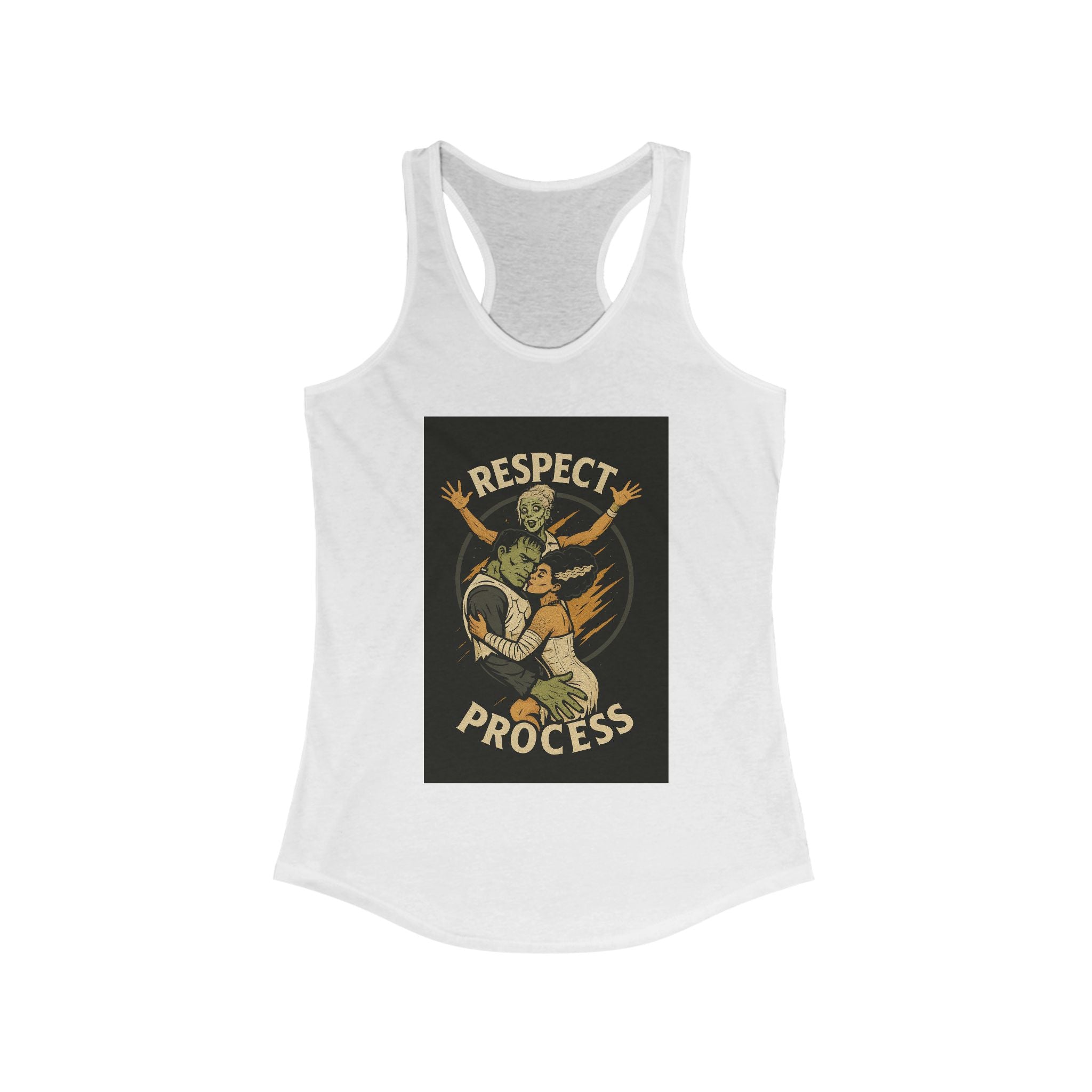 Tank Top - Frankenstein and Bride Halloween Racerback - The Revival Rack