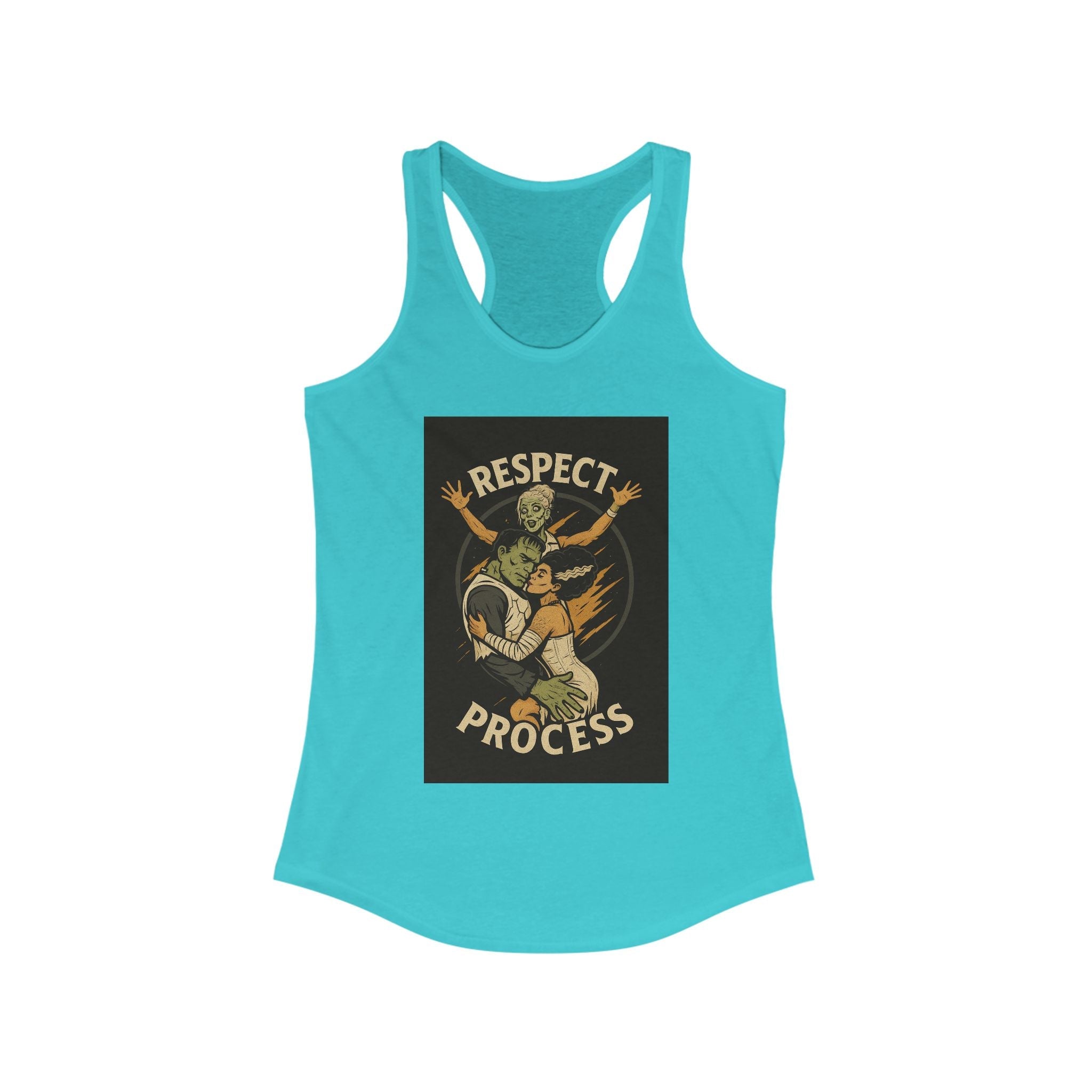 Tank Top - Frankenstein and Bride Halloween Racerback - The Revival Rack