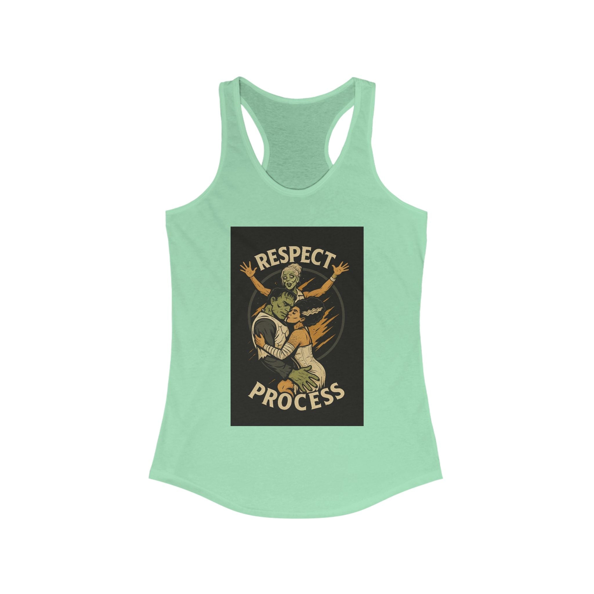 Tank Top - Frankenstein and Bride Halloween Racerback - The Revival Rack