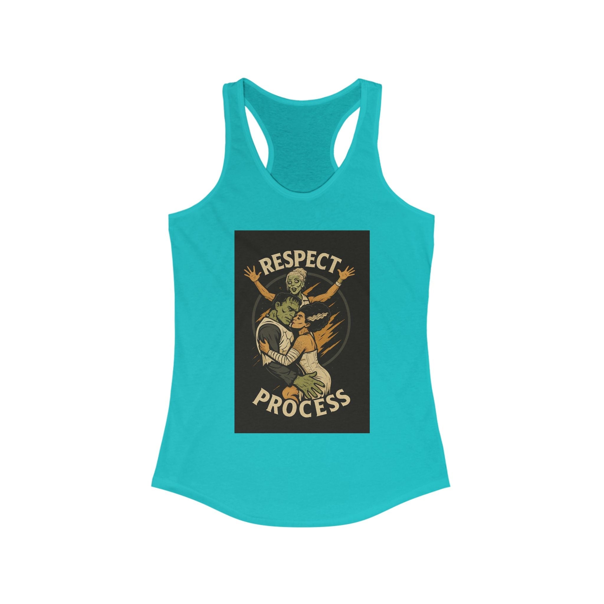 Tank Top - Frankenstein and Bride Halloween Racerback - The Revival Rack